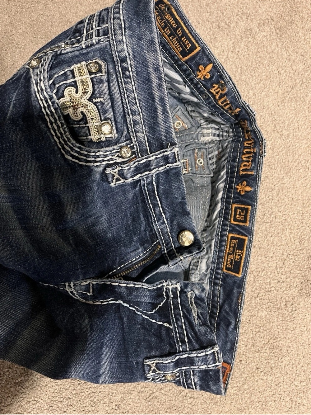 Rock Revival Kai Blue Embellished Boot-Cut Jeans - Picture 5 of 9